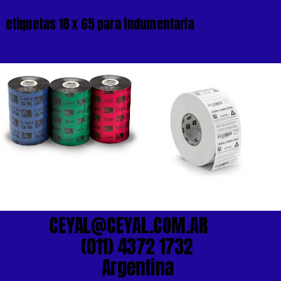 etiquetas 18 x 65 para indumentaria