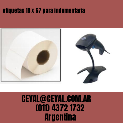etiquetas 18 x 67 para indumentaria