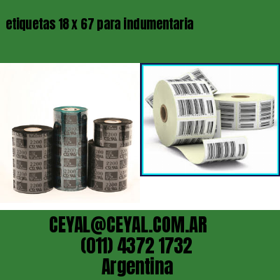etiquetas 18 x 67 para indumentaria