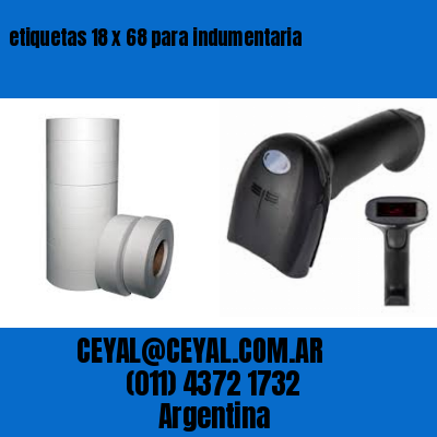 etiquetas 18 x 68 para indumentaria