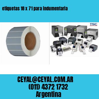 etiquetas 18 x 71 para indumentaria