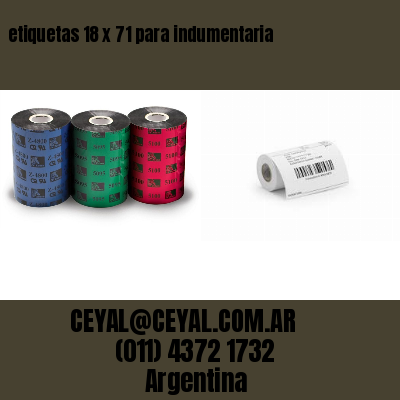 etiquetas 18 x 71 para indumentaria