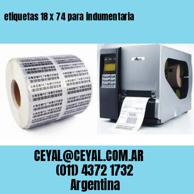 etiquetas 18 x 74 para indumentaria