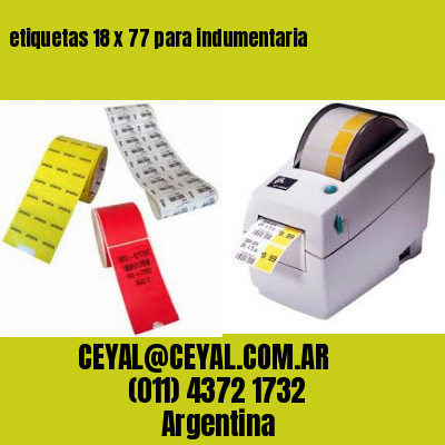 etiquetas 18 x 77 para indumentaria