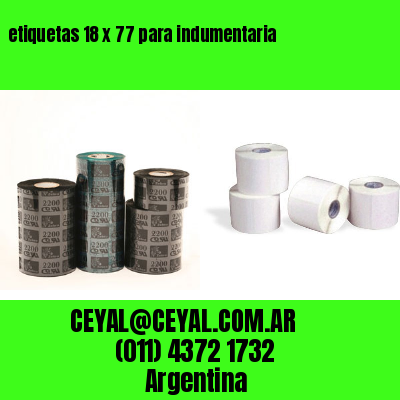 etiquetas 18 x 77 para indumentaria