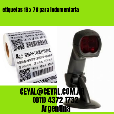 etiquetas 18 x 78 para indumentaria