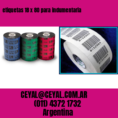 etiquetas 18 x 80 para indumentaria