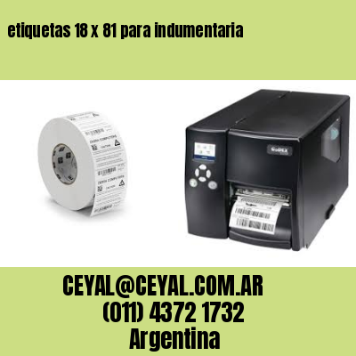 etiquetas 18 x 81 para indumentaria