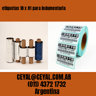 etiquetas 18 x 81 para indumentaria