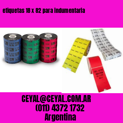 etiquetas 18 x 82 para indumentaria
