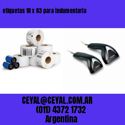etiquetas 18 x 83 para indumentaria