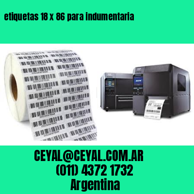 etiquetas 18 x 86 para indumentaria