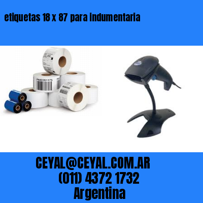 etiquetas 18 x 87 para indumentaria