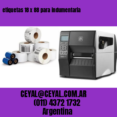 etiquetas 18 x 88 para indumentaria