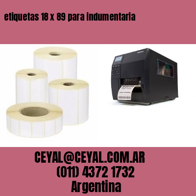 etiquetas 18 x 89 para indumentaria