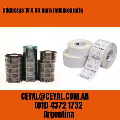 etiquetas 18 x 89 para indumentaria