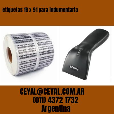 etiquetas 18 x 91 para indumentaria