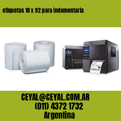 etiquetas 18 x 92 para indumentaria