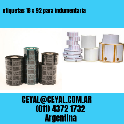 etiquetas 18 x 92 para indumentaria