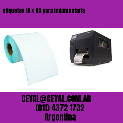 etiquetas 18 x 95 para indumentaria