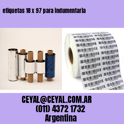 etiquetas 18 x 97 para indumentaria
