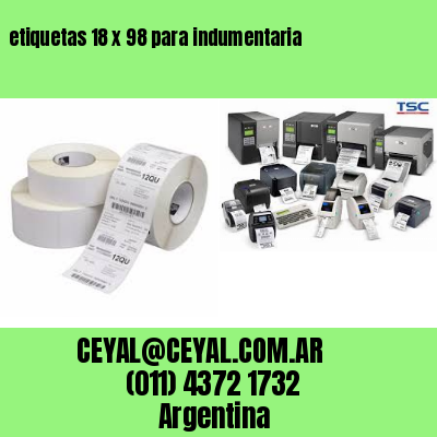etiquetas 18 x 98 para indumentaria