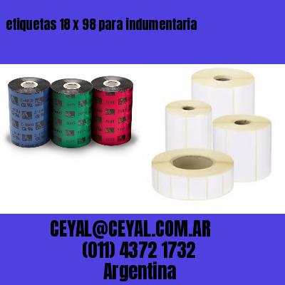 etiquetas 18 x 98 para indumentaria