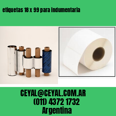 etiquetas 18 x 99 para indumentaria