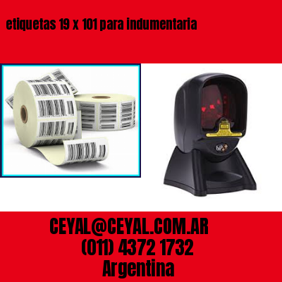etiquetas 19 x 101 para indumentaria