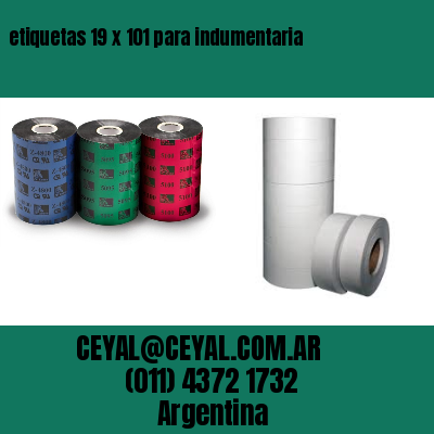 etiquetas 19 x 101 para indumentaria