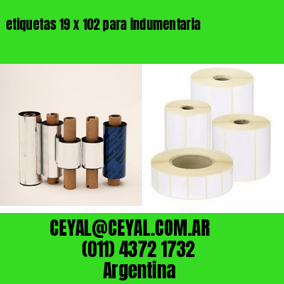 etiquetas 19 x 102 para indumentaria