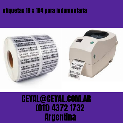 etiquetas 19 x 104 para indumentaria