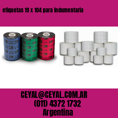 etiquetas 19 x 104 para indumentaria