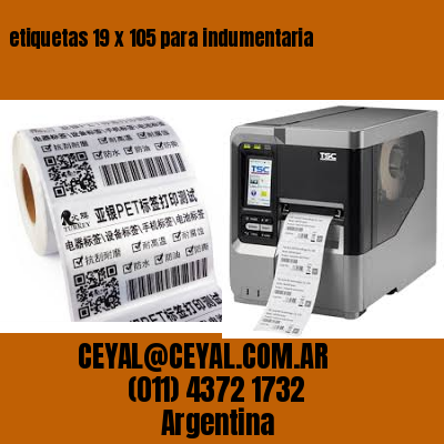 etiquetas 19 x 105 para indumentaria