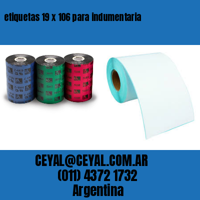 etiquetas 19 x 106 para indumentaria