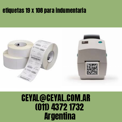 etiquetas 19 x 108 para indumentaria