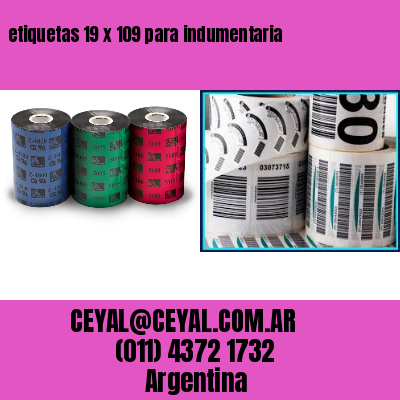 etiquetas 19 x 109 para indumentaria