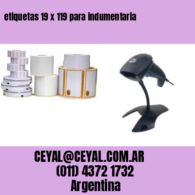 etiquetas 19 x 119 para indumentaria