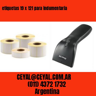 etiquetas 19 x 121 para indumentaria