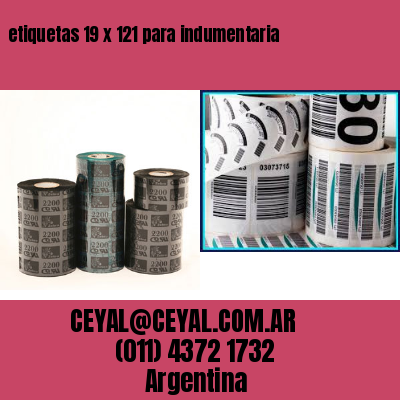 etiquetas 19 x 121 para indumentaria