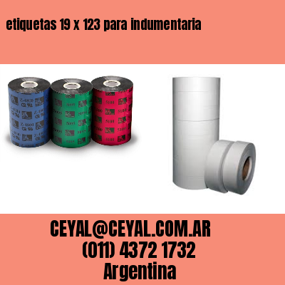 etiquetas 19 x 123 para indumentaria