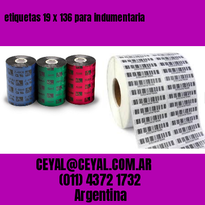 etiquetas 19 x 136 para indumentaria