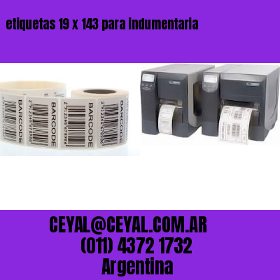 etiquetas 19 x 143 para indumentaria