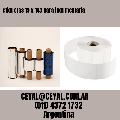 etiquetas 19 x 143 para indumentaria