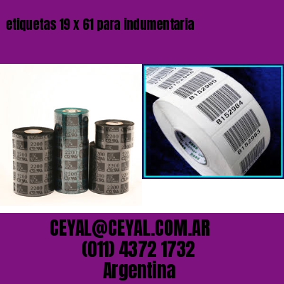 etiquetas 19 x 61 para indumentaria