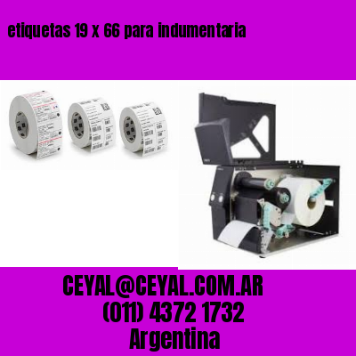 etiquetas 19 x 66 para indumentaria