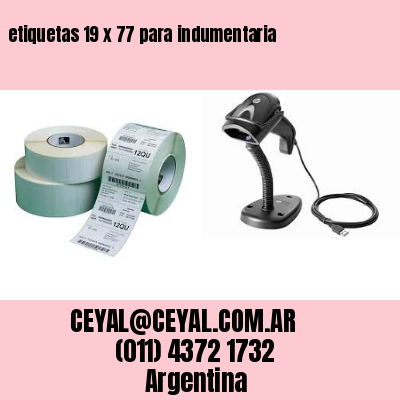 etiquetas 19 x 77 para indumentaria