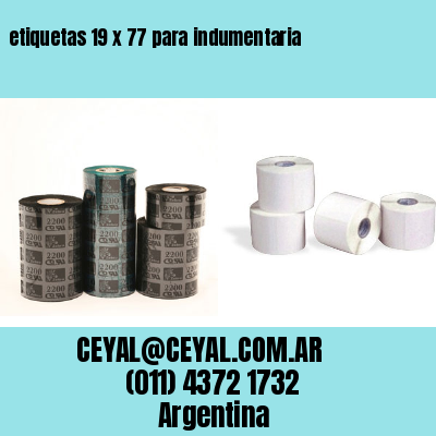 etiquetas 19 x 77 para indumentaria