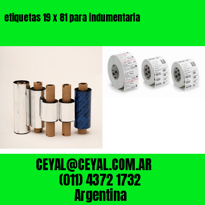 etiquetas 19 x 81 para indumentaria