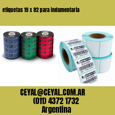 etiquetas 19 x 82 para indumentaria